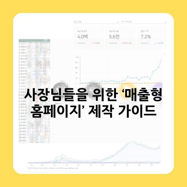 사장님들을 위한 ‘매출형 홈페이지’ 제작 가이드