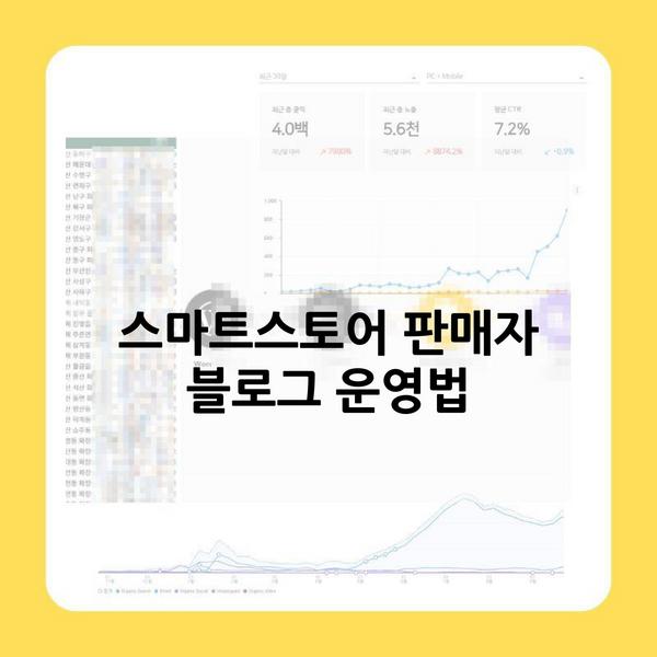 스마트스토어 판매자 블로그 운영법