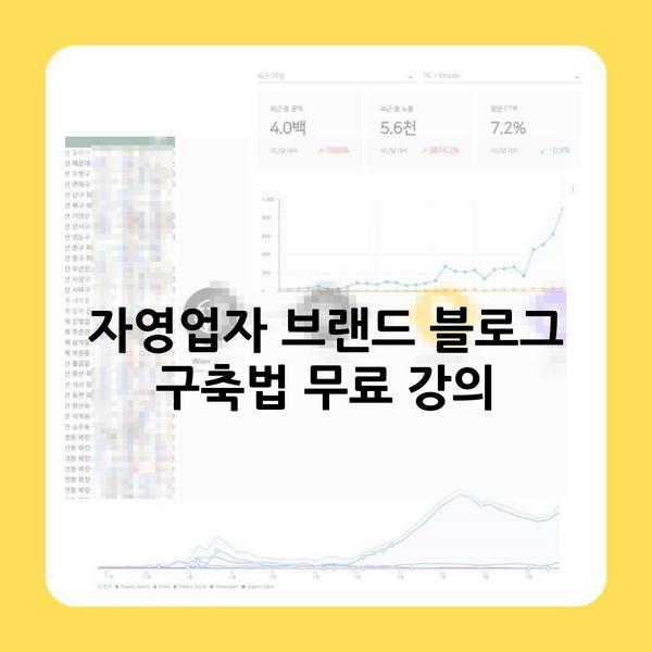 자영업자 브랜드 블로그 구축법 무료 강의